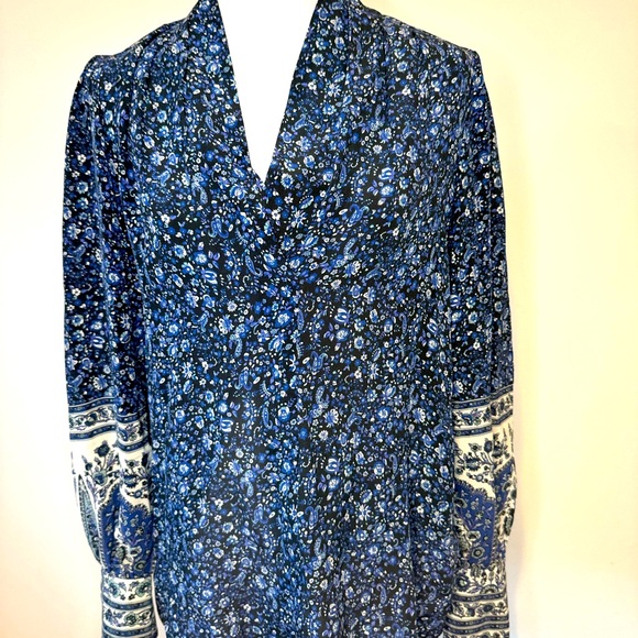 Kobi Halperin Emmie Blue Floral Blouse M - Picture 2 of 7